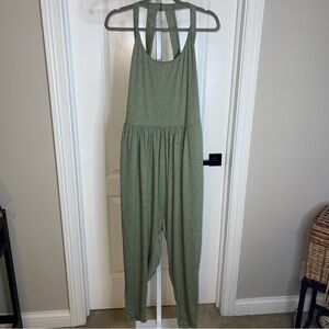 Halara Green Sleeveless Jumpsuit Wide Leg Romper Athleisure Lounge